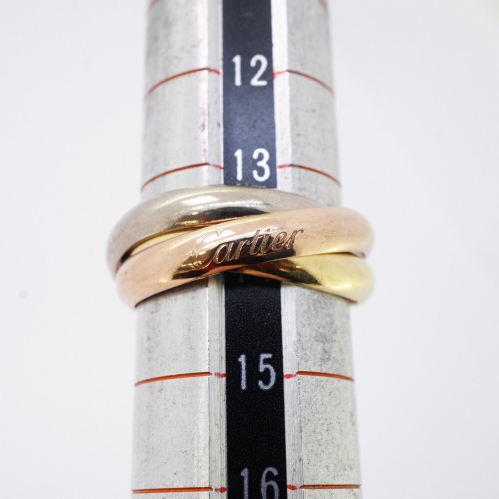 Cartier Trinity Ring, Classic Model, 18K Yellow Gold, White Pink #55, for Men... - Picture 6 of 9